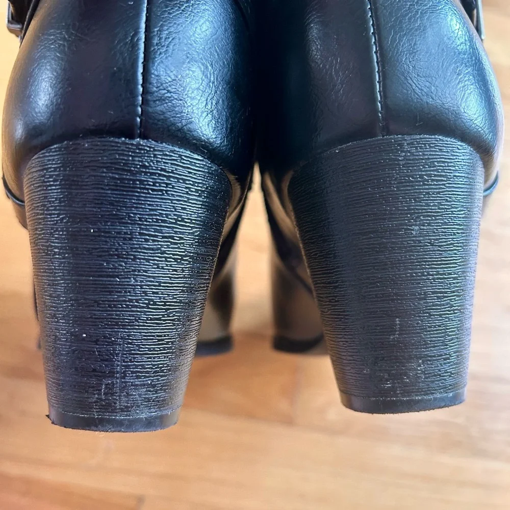 Abella Black Ankle Boots with Buckle - Picture 7 of 11